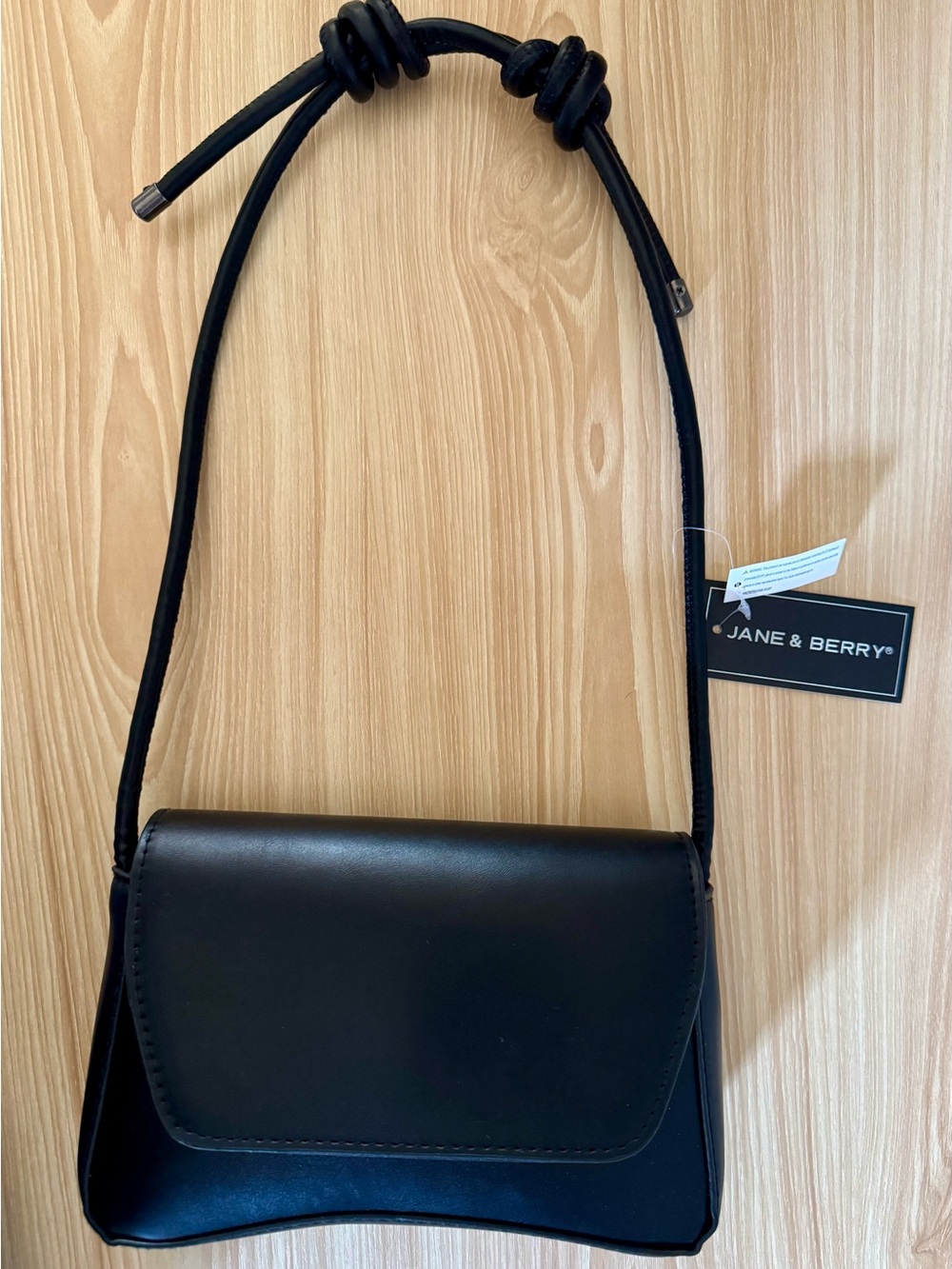 Classic Faux Black Leather Shoulder Bag - Minimalist Women’s Handbag